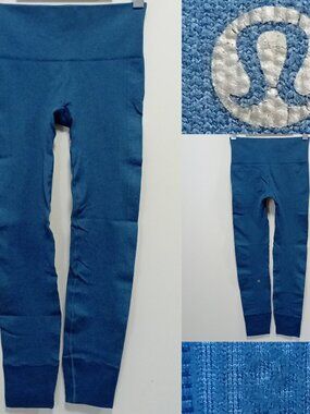 Lululemon Ebb To Street Pant Size 2 XXS Seamless Blue Green Leggings Skinny
